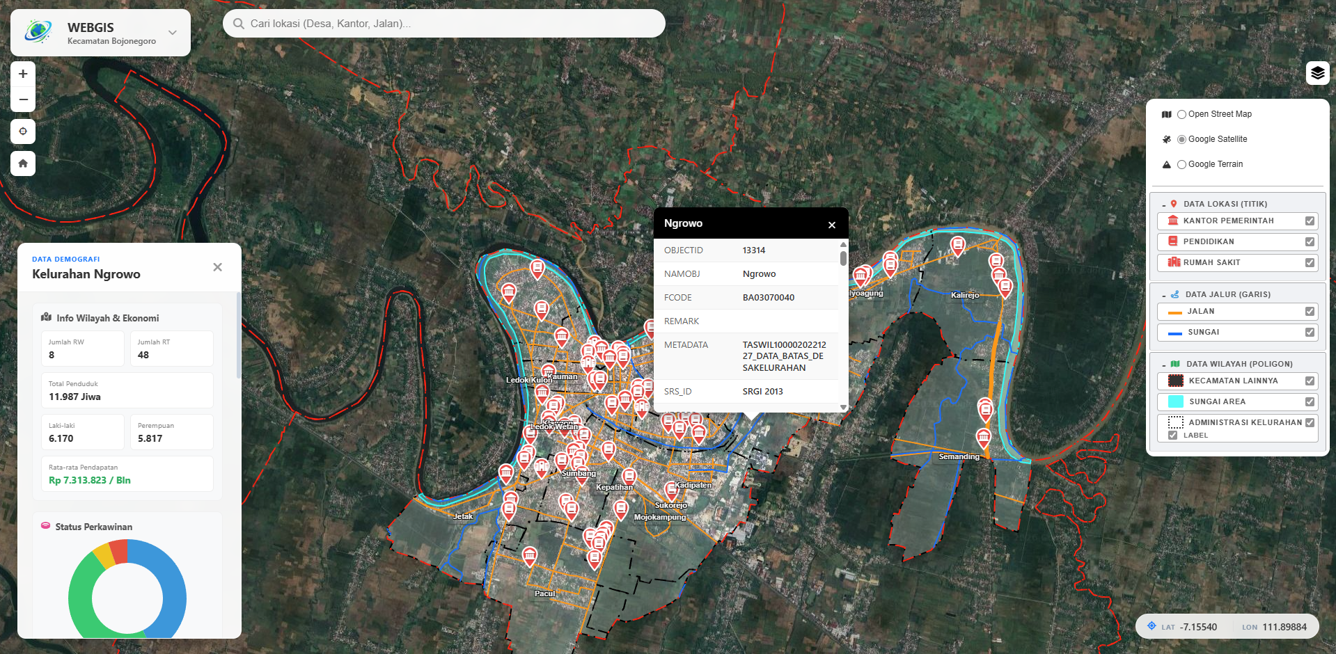 WebGIS Kecamatan Bojonegoro